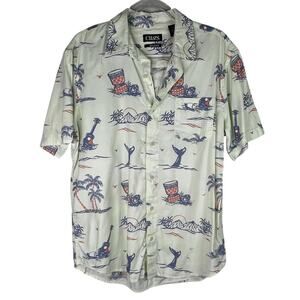 Chaps Go Untucked Hawaiian Button Down Shirt Large Short Sleeves